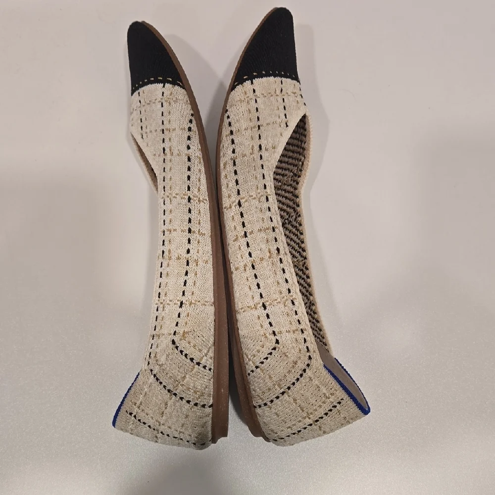 Rothy's Cream and Black Pointed Flats - Picture 5 of 10
